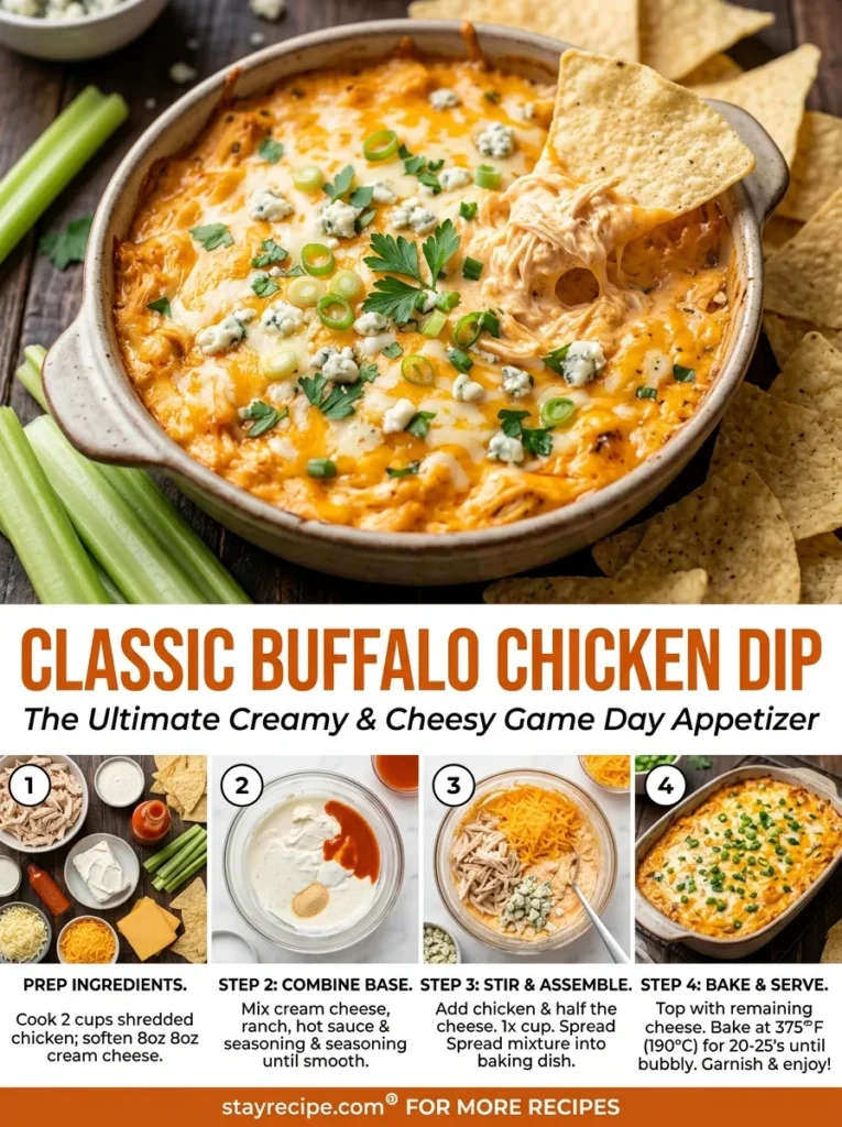 Classic Buffalo Chicken Dip Game Day