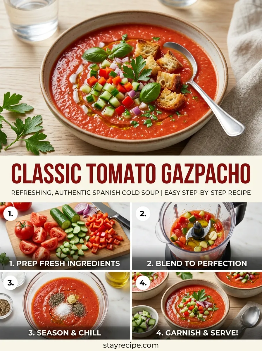 Classic Tomato Gazpacho Summer Soup