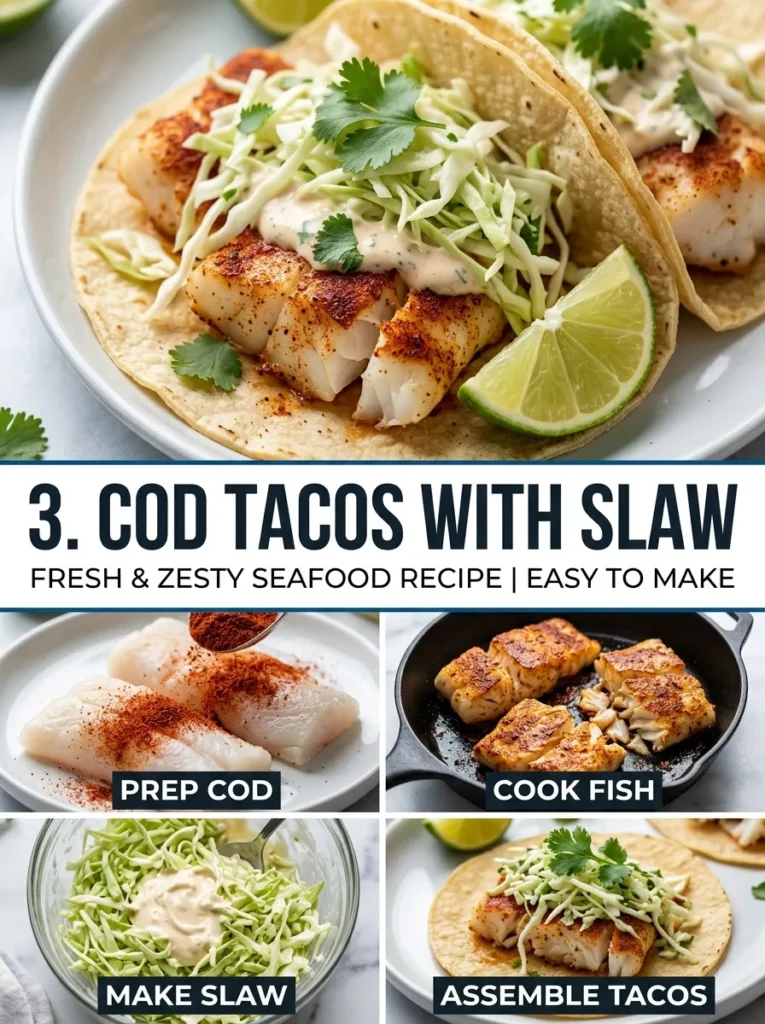 Cod Tacos With Slaw