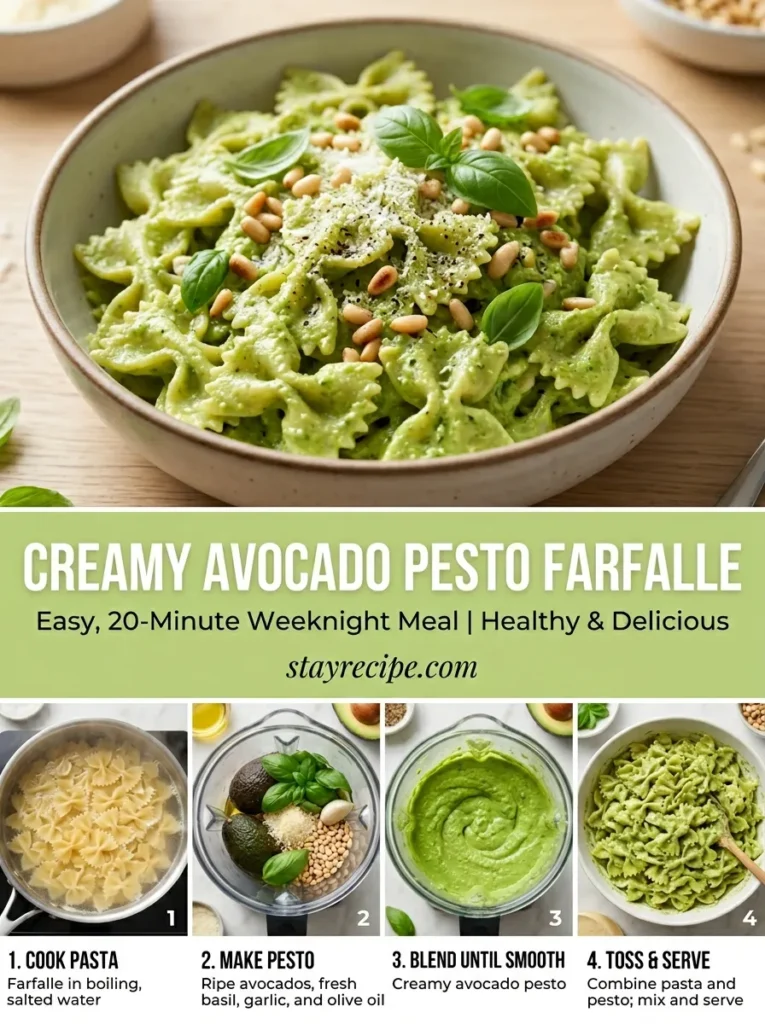 Creamy Avocado Pesto Farfalle