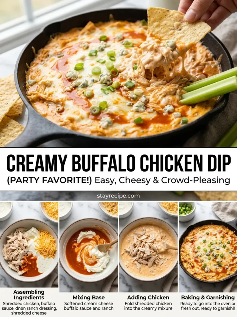 Creamy Buffalo Chicken Dip Party Favorite