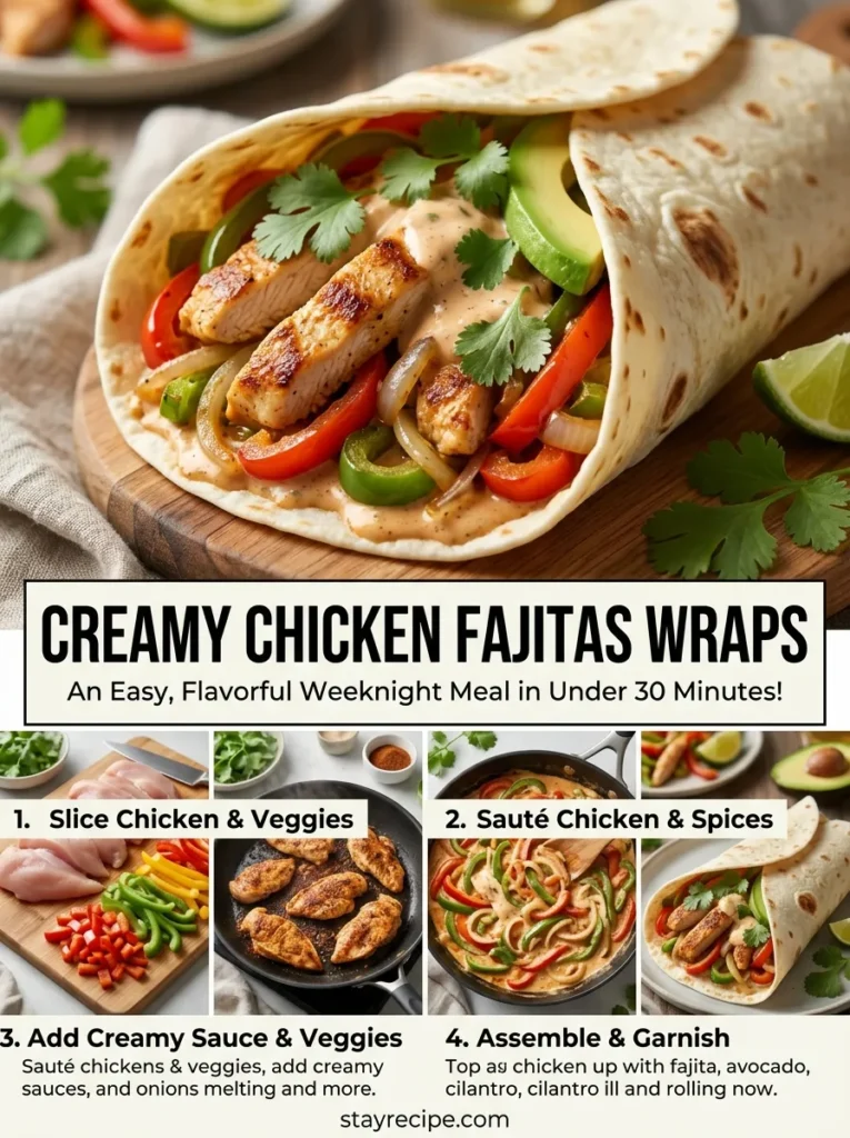 Creamy Chicken Fajitas Wrap Recipe