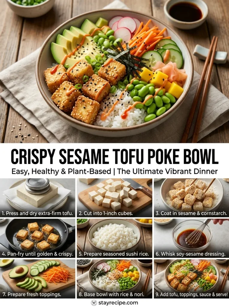 Crispy Sesame Tofu Poke Bowl Hot Weather Dinner Ideas