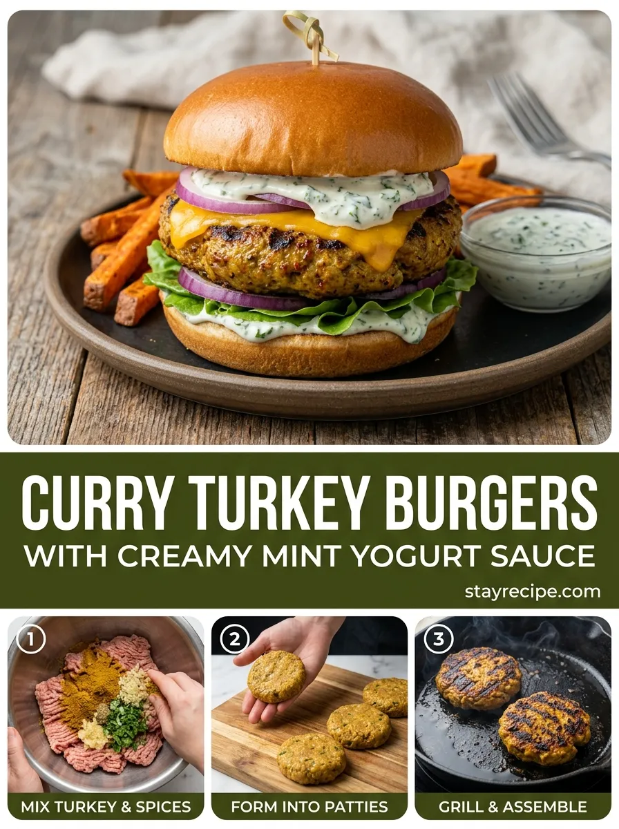 Curry Turkey Burgers With Mint Yogurt Sauce Summer Grilling Recipes