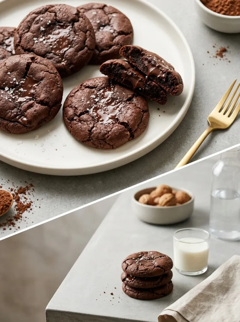 Double Chocolate Fudge Cookies