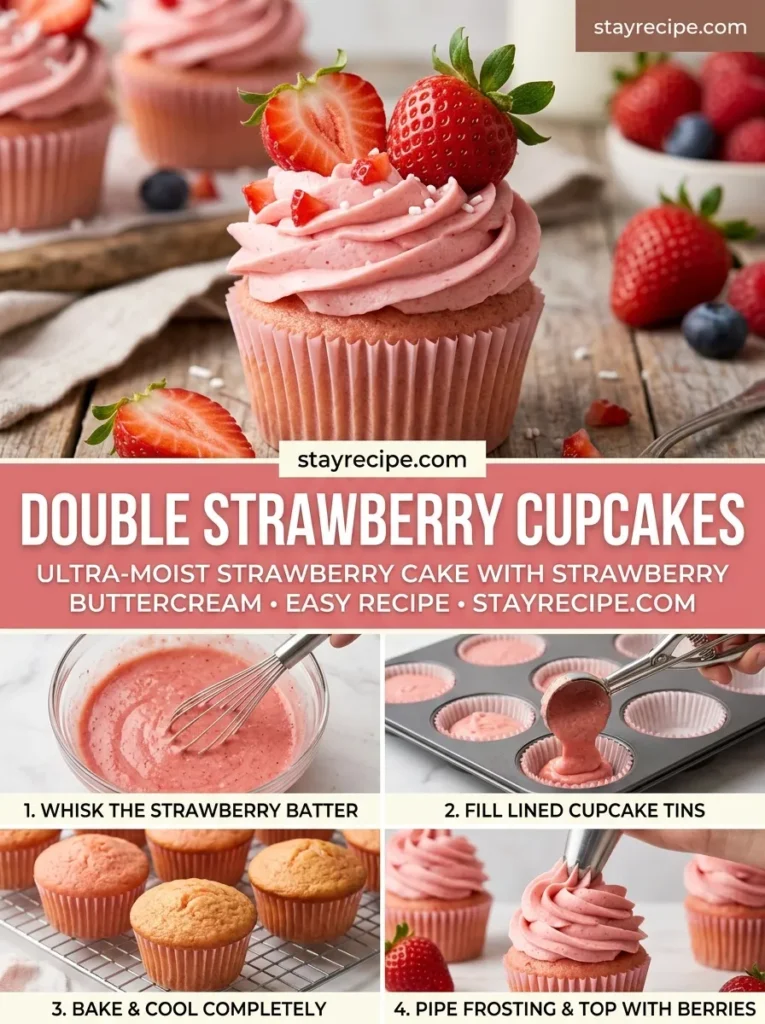 Double Strawberry Cupcakes