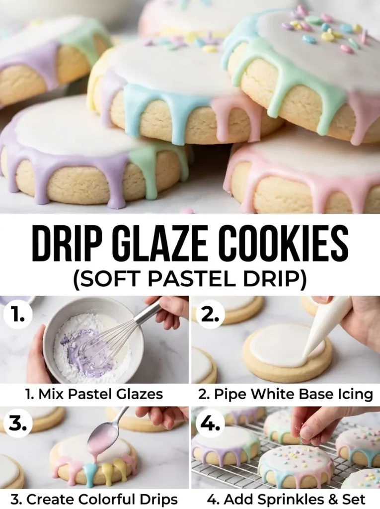 Drip Glaze Cookies Soft Pastel Drip