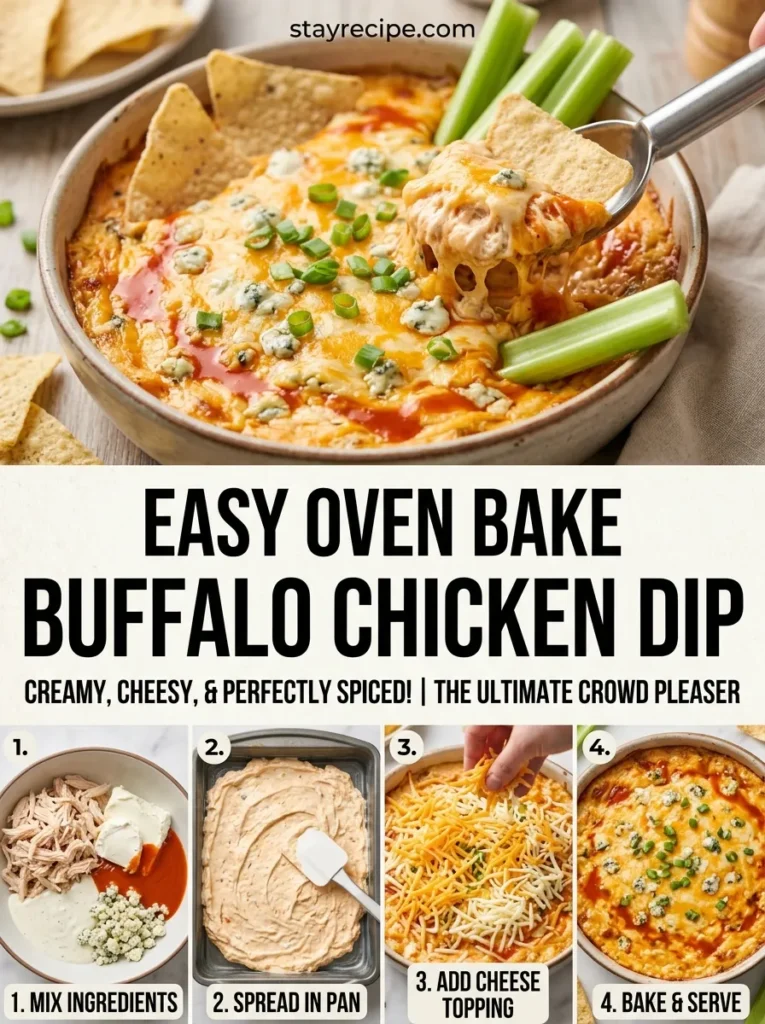 Easy Oven Bake Buffalo Chicken Dip
