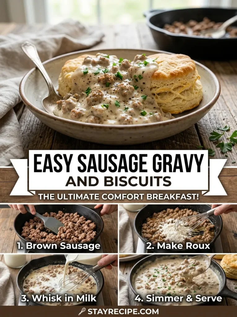 Easy Sausage Gravy And Biscuits