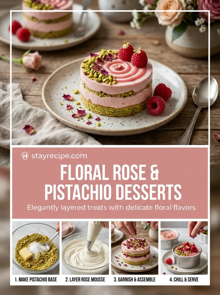 Floral Rose Pistachio Desserts