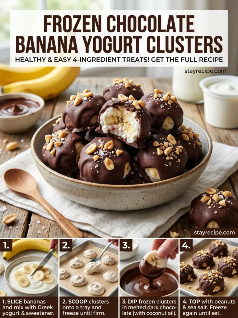 Frozen Chocolate Banana Yogurt Clusters