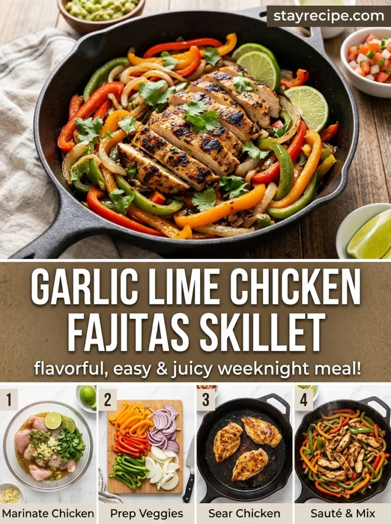 Garlic Lime Chicken Fajitas Skillet