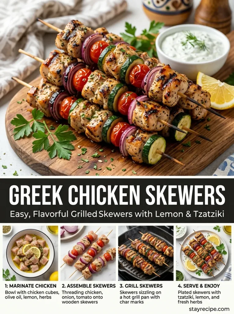 Greek Chicken Skewers Hot Weather Dinner Ideas