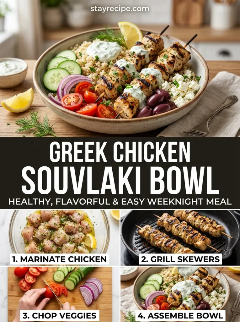 Greek Chicken Souvlaki Bowl