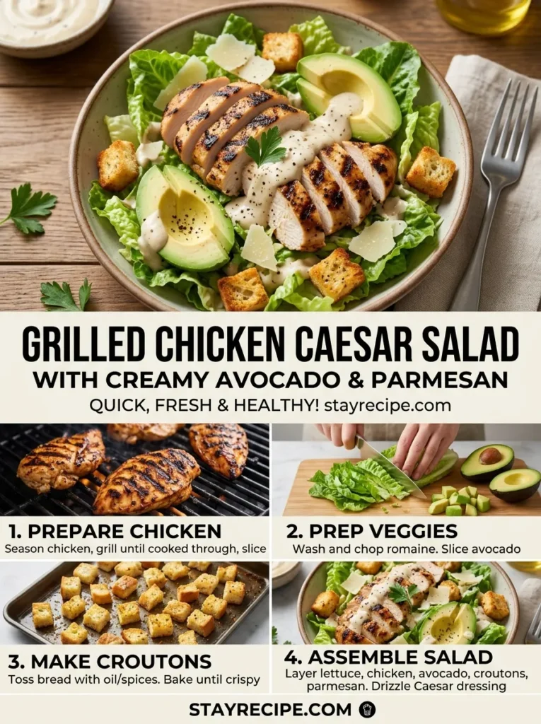 Grilled Chicken Caesar Salad With Avocado Hot Weather Dinner Ideas