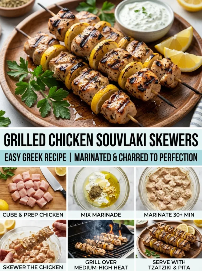 Grilled Chicken Souvlaki Skewers