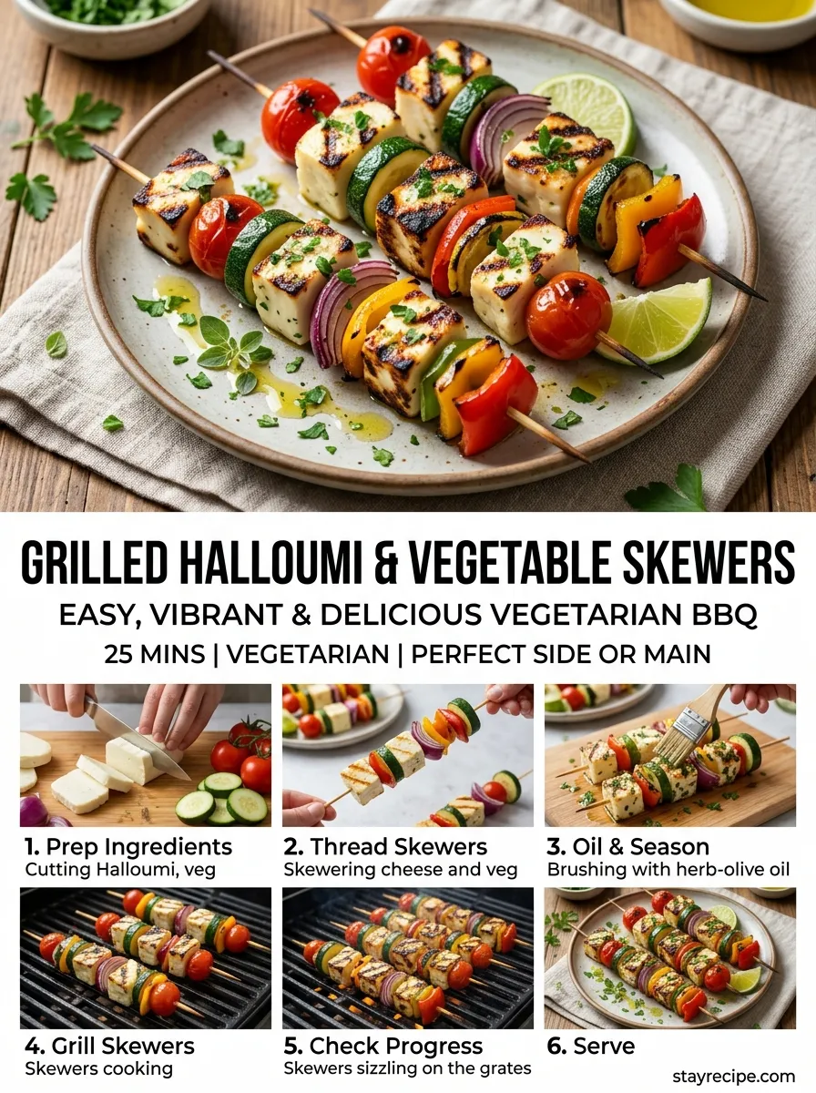 Grilled Halloumi Vegetable Skewers