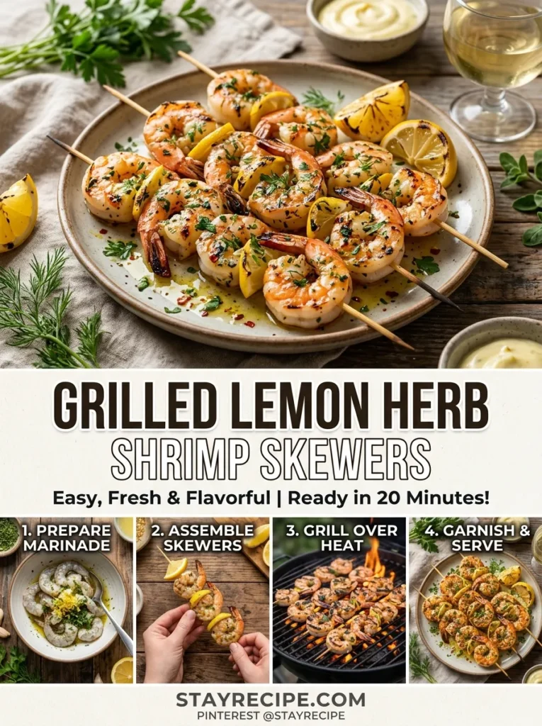 Grilled Lemon Herb Shrimp Skewers Pool Snacks