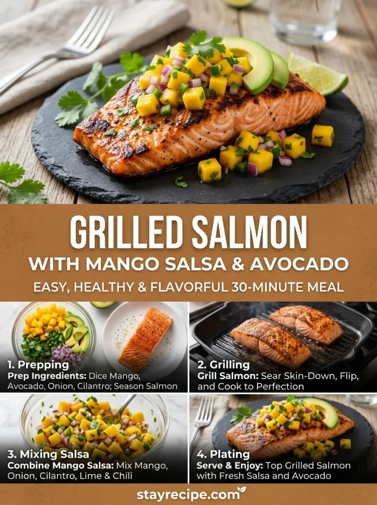 Grilled Salmon With Mango Salsa Avocado