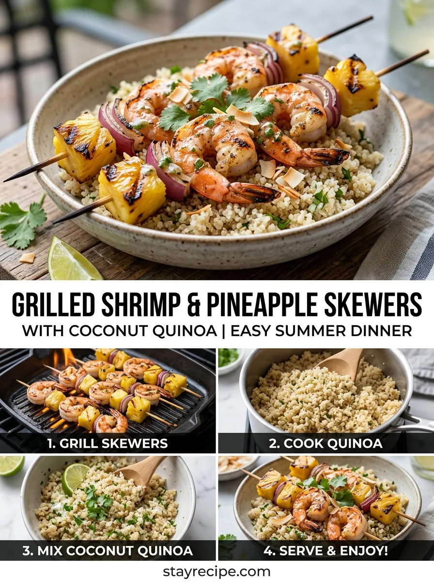 Grilled Shrimp And Pineapple Skewers With Coconut Quinoa Summer Grilling Recipes