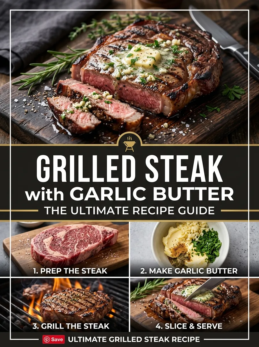 Grilled Steak With Garlic Butte