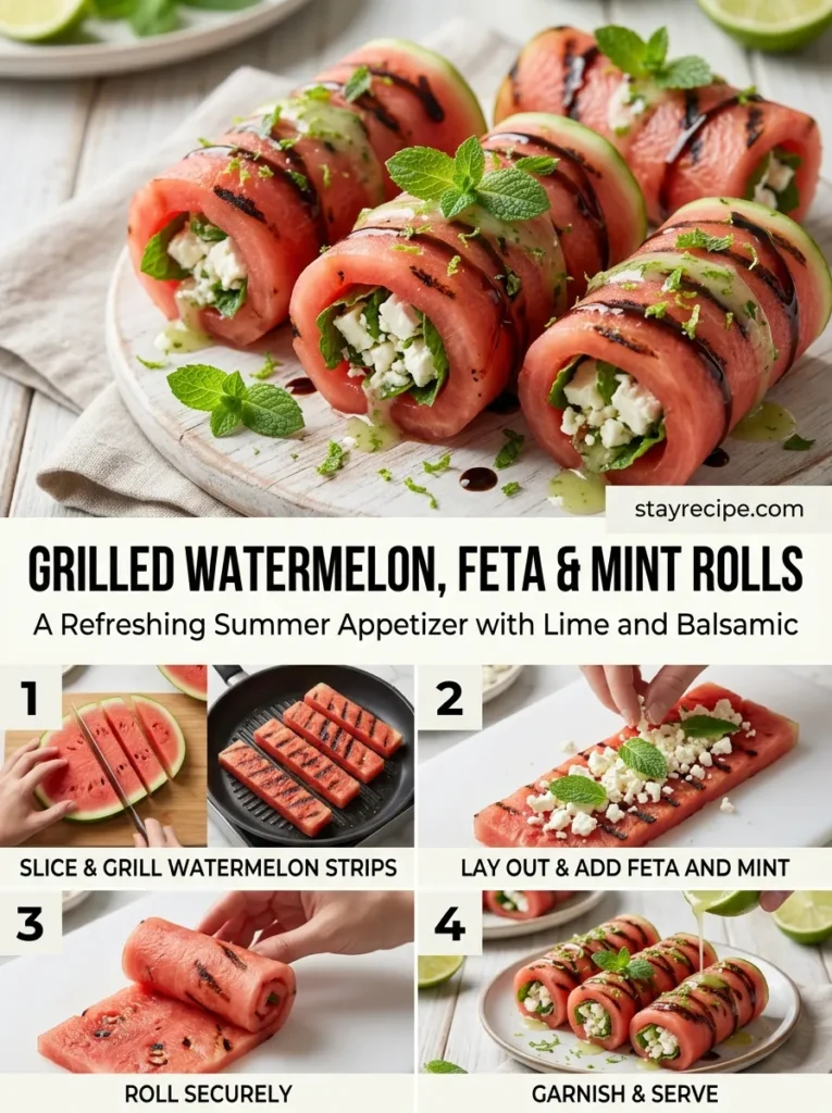 Grilled Watermelon Feta Mint With Lime