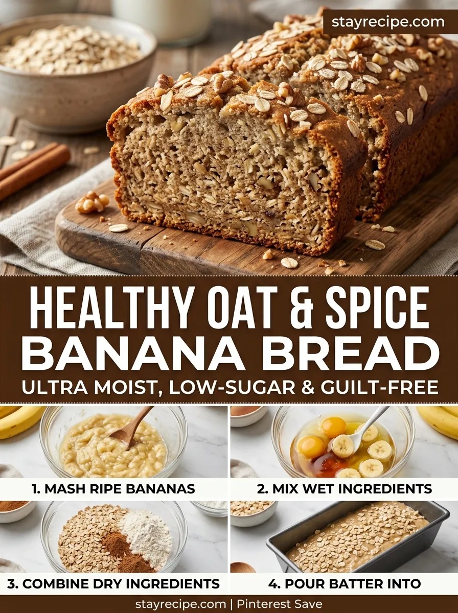 Healthy Oat Spice Banana Bread