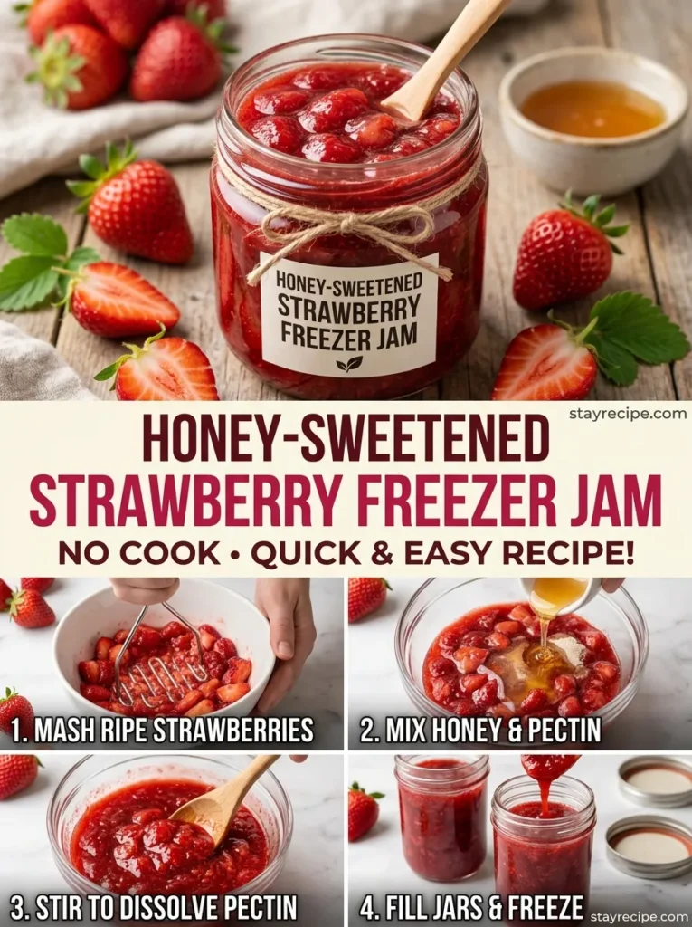 Honey Strawberry Freezer Jam
