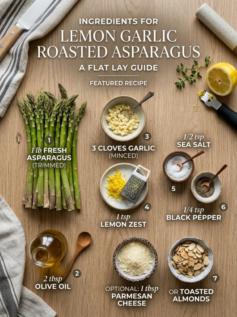 Ingredients For This Recipe Featured Lemon Garlic Roasted Asparagus
