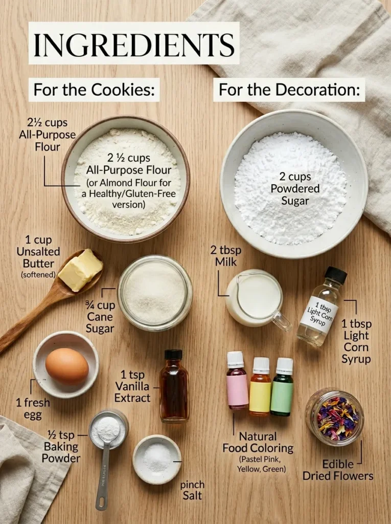 Ingredients Spring Cookies Decorated