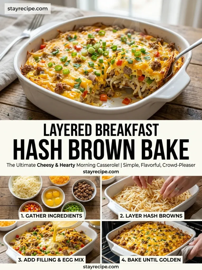 Layered Breakfast Hash Brown Bake