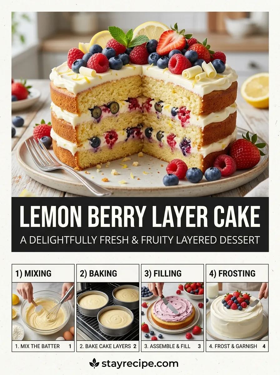 Lemon Berry Layer Cake Birthday Cake