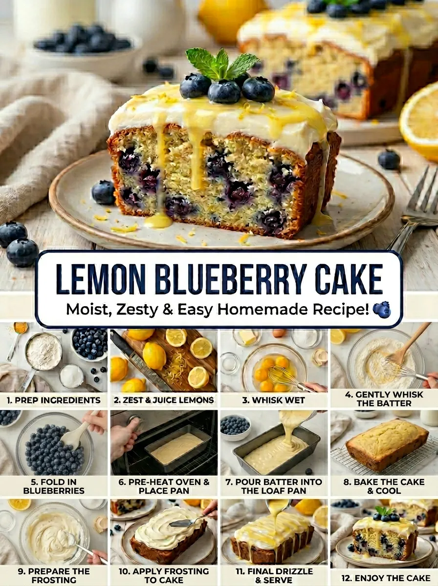 Lemon Blueberry Cake Birthday Cake