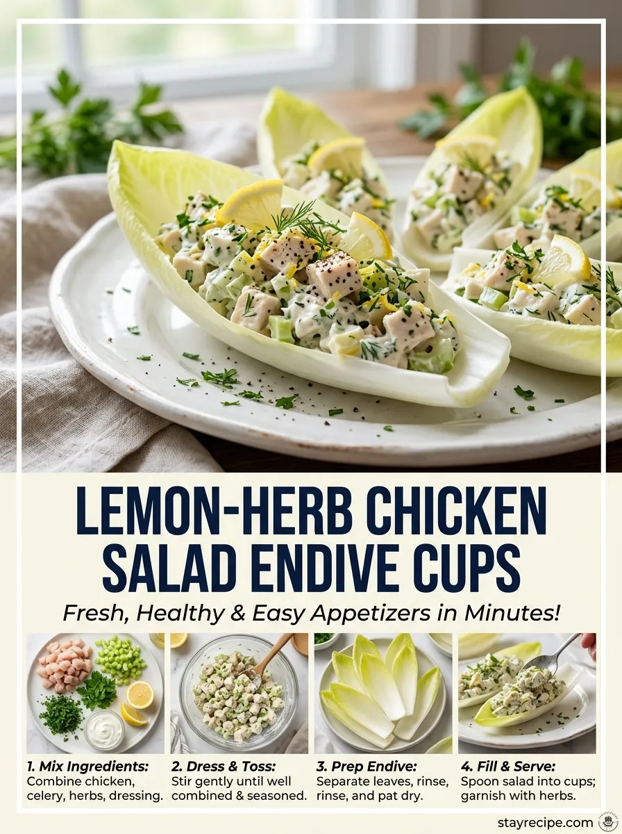 Lemon Herb Chicken Salad Endive Cups