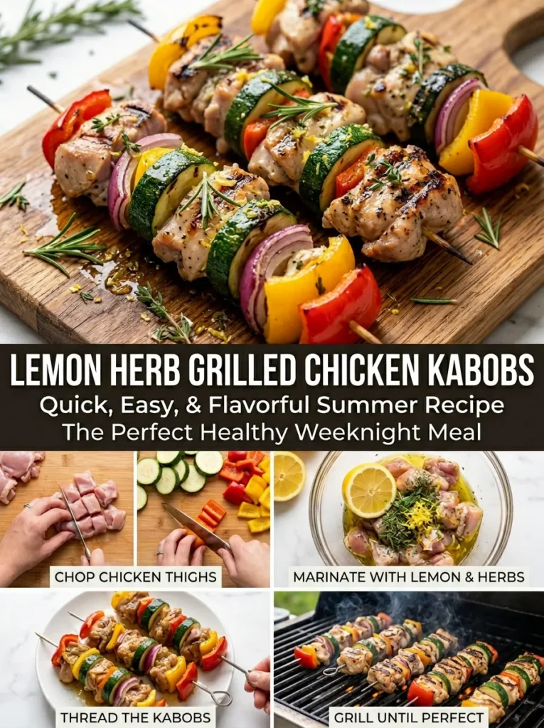 Lemon Herb Grilled Chicken Kabobs