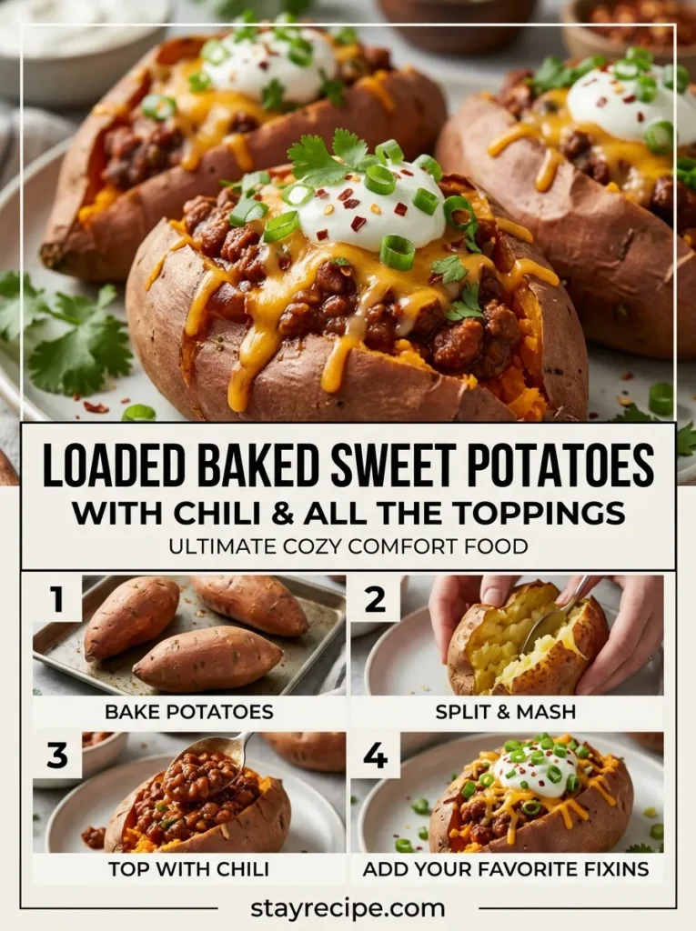 Loaded Baked Sweet Potatoes With Chili