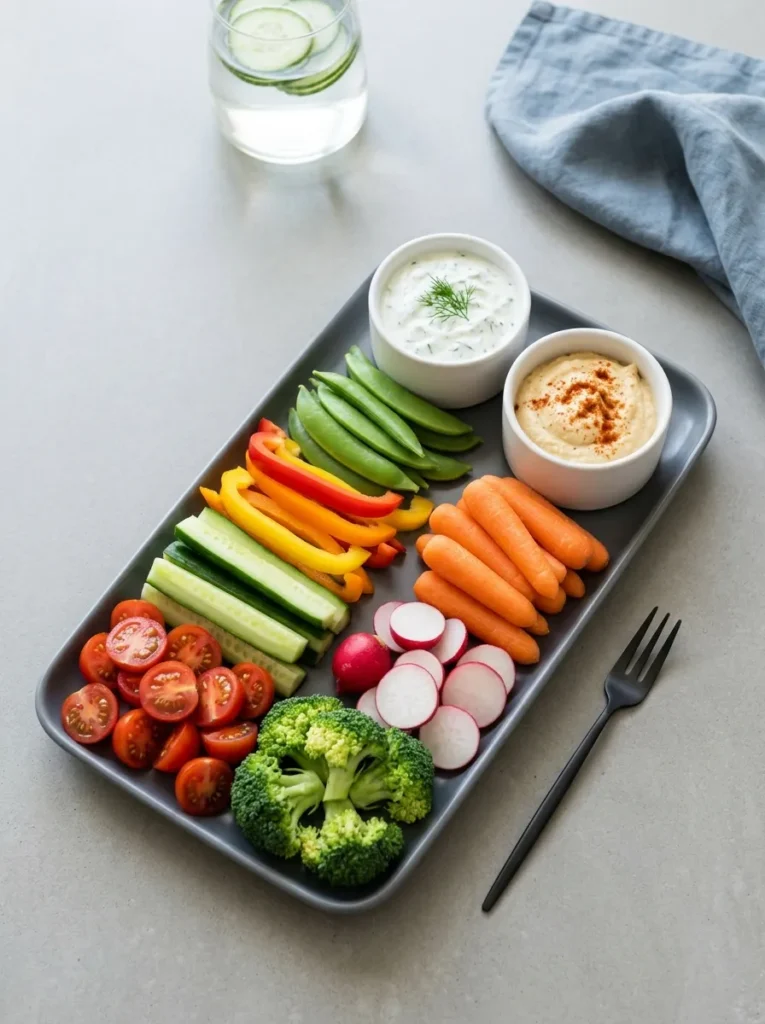 Low Calorie Crunchy Veggie Board