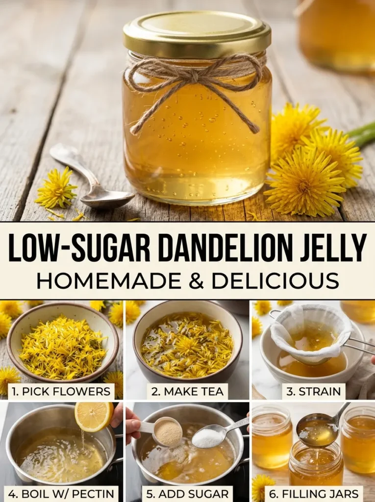 Low Sugar Dandelion Jelly