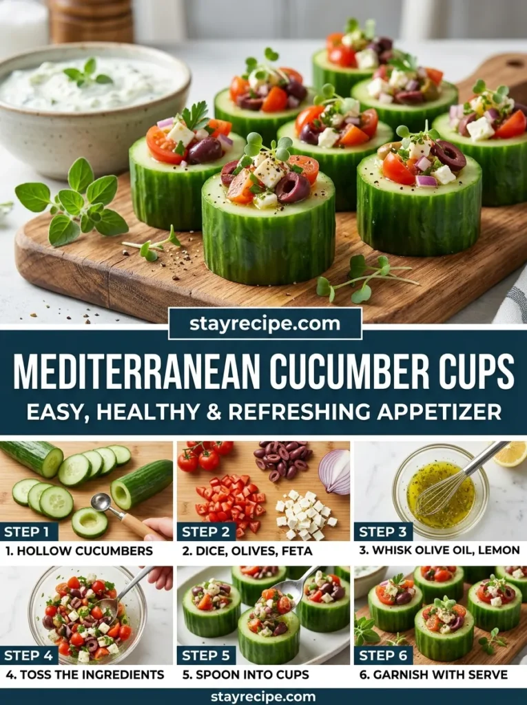Mediterranean Cucumber Cups Pool Snacks