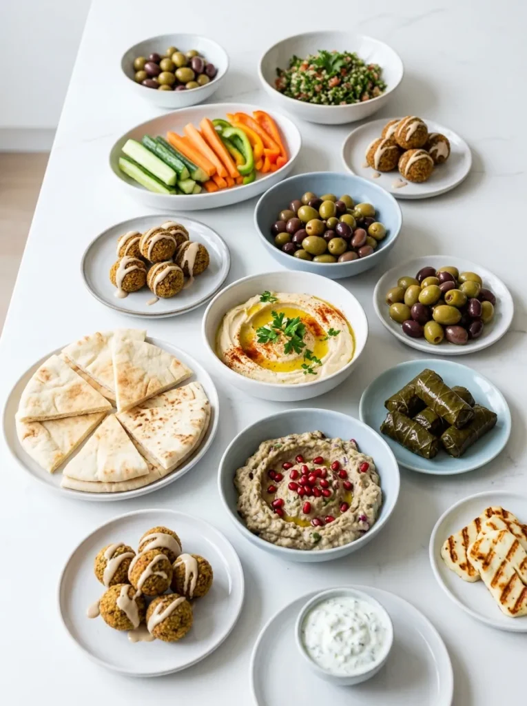 Mediterranean Mezze Platter Mukbang