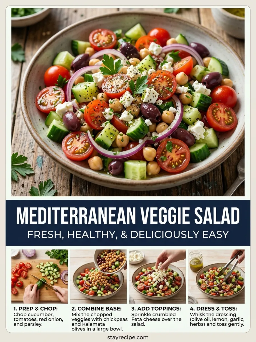 Mediterranean Veggie Salad Summer Meals Dinner