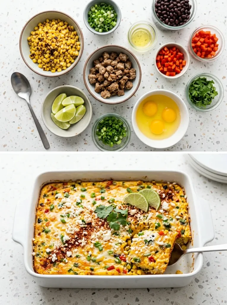 Mexican Street Corn Style Breakfast Casserole