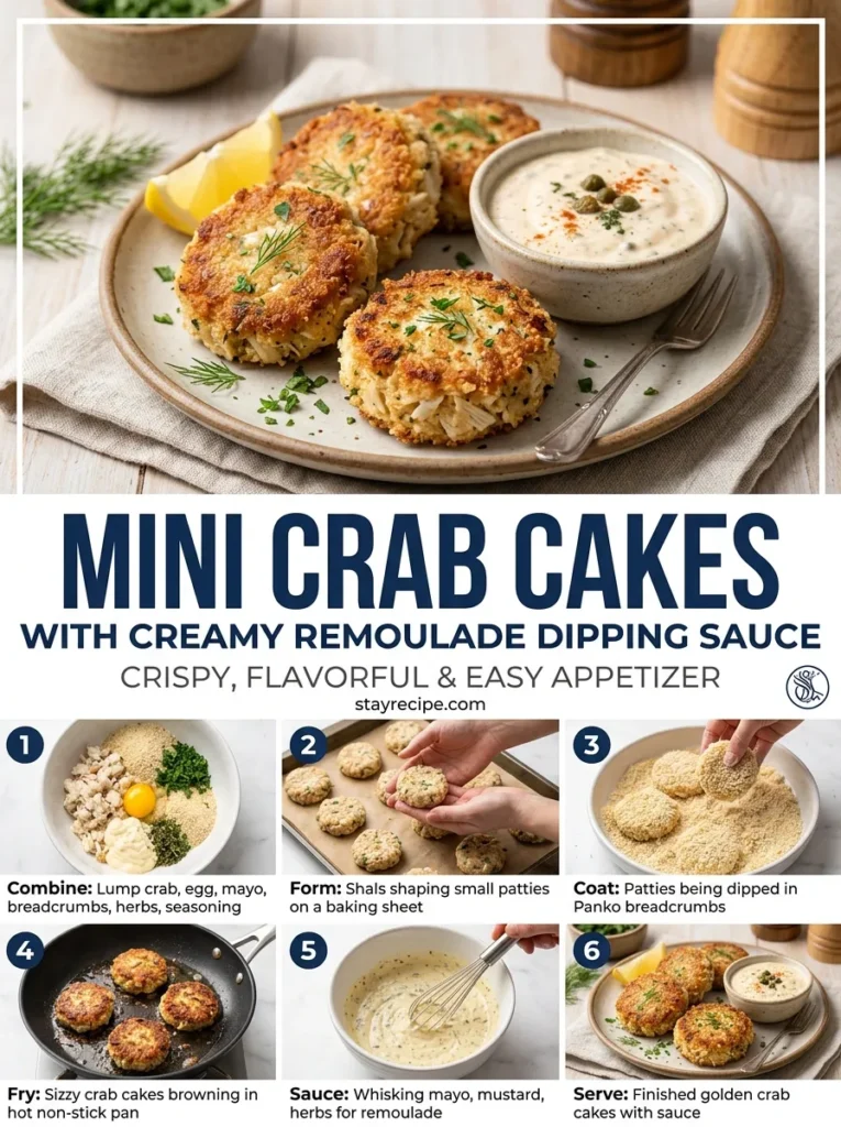 Mini Crab Cakes With Creamy Dipping Sauce Appetizer Recipes