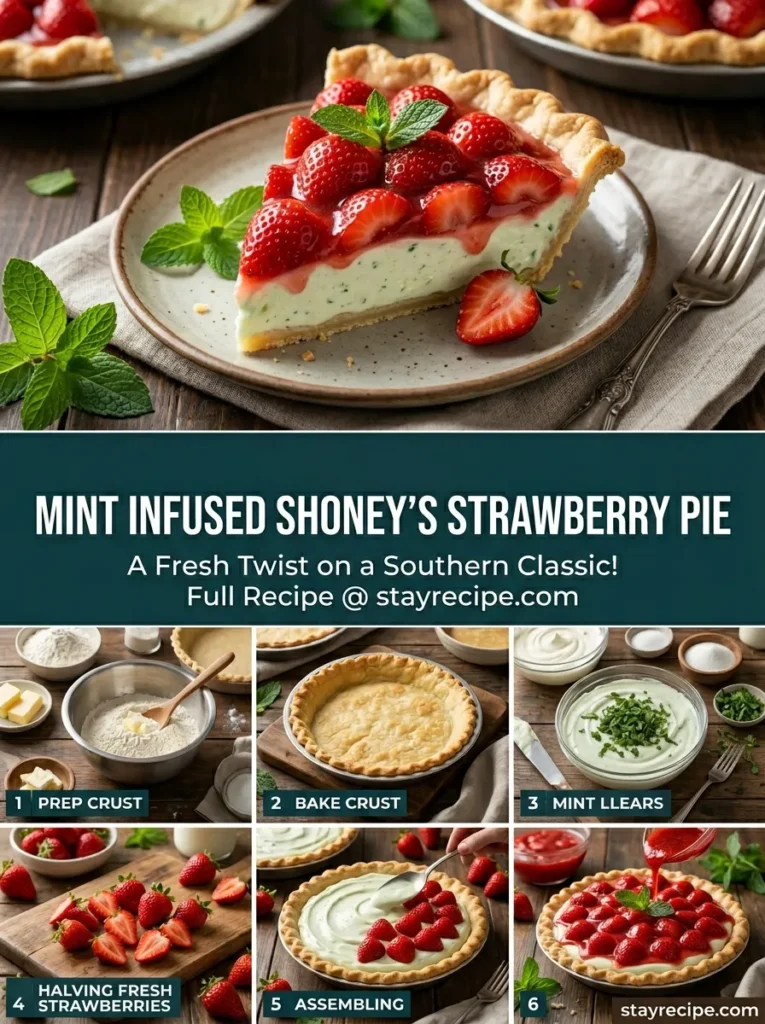 Mint Infused Shoneys Strawberry Pie