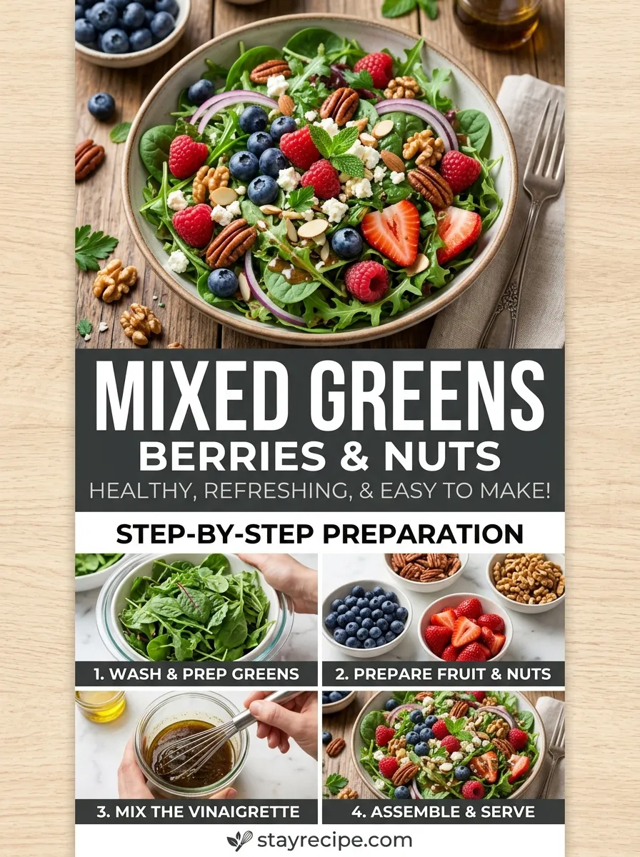 Mixed Greens With Berries Nuts Cucumber Salad