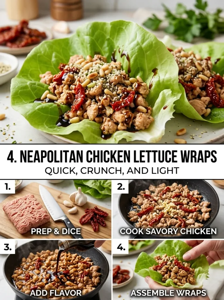 Neapolitan Chicken Lettuce Wrapsneapolitan Chicken Lettuce Wraps