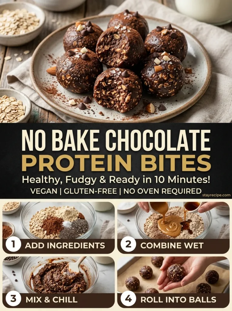 No Bake Chocolate Protein Bites