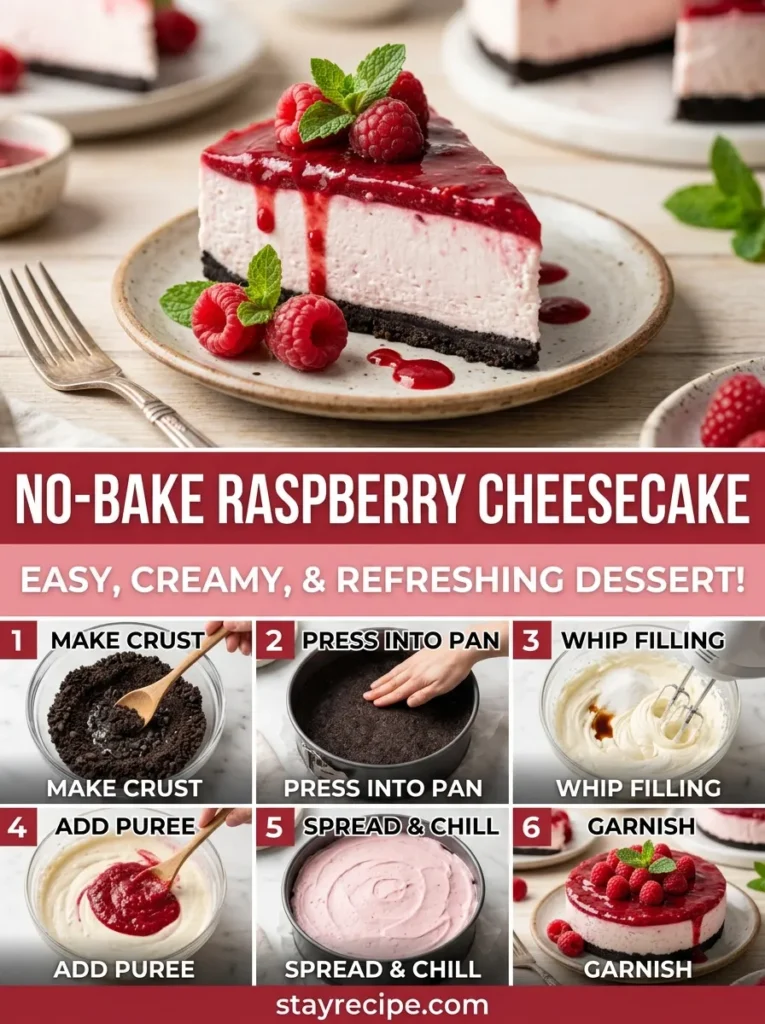 No Bake Raspberry Cheesecake