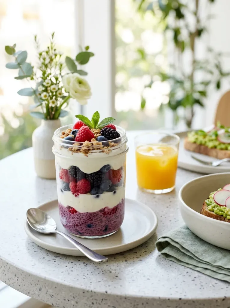 Overnight Berry Chia Parfait Spring Brunch