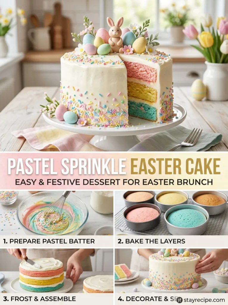 Pastel Sprinkle Easter Cake